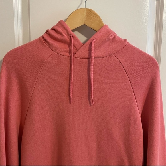Adidas Hooded Sweatshirt Pink Embroidered Patch Long Sleeve Salmon Pink Size XS - Picture 2 of 10
